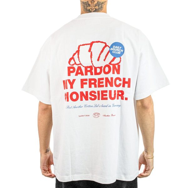Another Cotton Lab Pardon Monsieur Oversized T-Shirt ACL-252-TS-155-000 - weiss Zu verkaufen – Bild 2