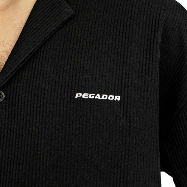 Pegador Troy Plissee Summer Shirt Hemd - black PGDR-3390-001 - schwarz Online – Bild 2