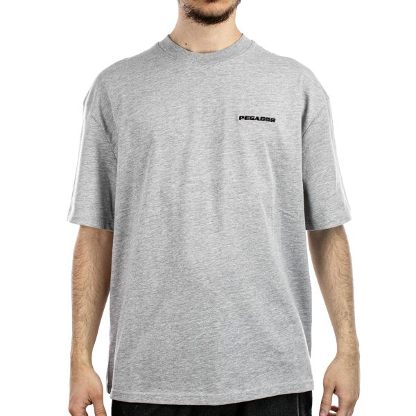 Pegador Logo Oversized T-Shirt - Heather Grey Black PGDR-1102-224 001 - hellgrau meliert Verkauf