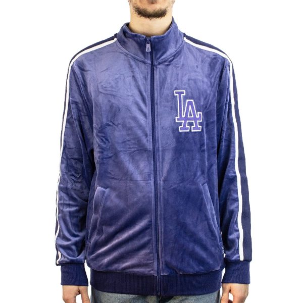 New Era Los Angeles Dodgers MLB Velour Track Top 60596350 - lila-schwarz-weiss Schn?ppchen
