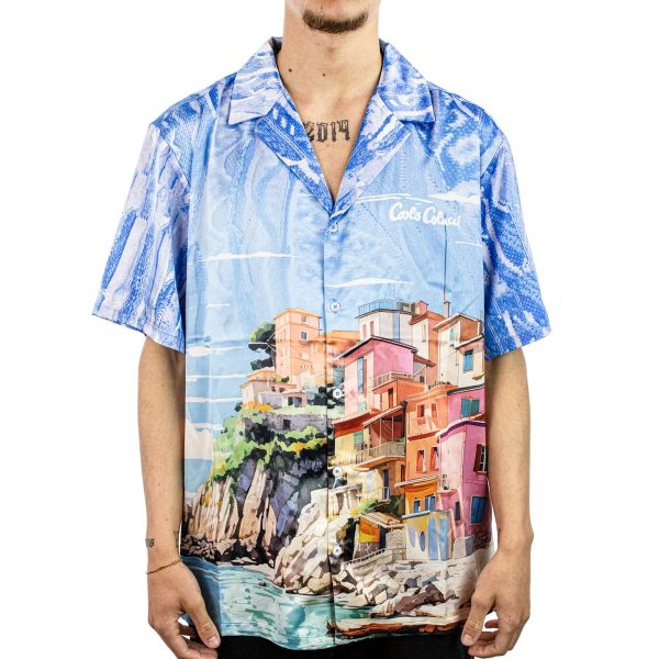 Carlo Colucci Casa Colucci Oversize Hemd C5111-111 - blau-bunt Angebot