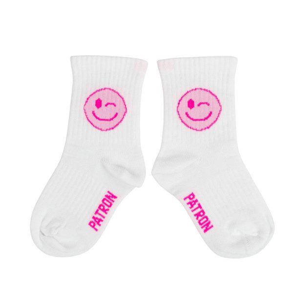 Patron Socks Zwinkersmile Sportsocken Größe 31-35 PS-7-201-3 - weiss-pink Schn?ppchen