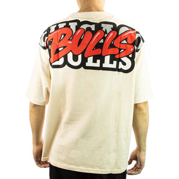 New Era Chicago Bulls NBA Wordmark Oversize T-Shirt 60565013 - creme-rot Rabatt – Bild 2