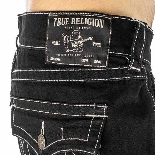 True Religion Ricky SN Flap Short Fray Hem 109081-2SB - schwarz rinse Verkauf – Bild 3