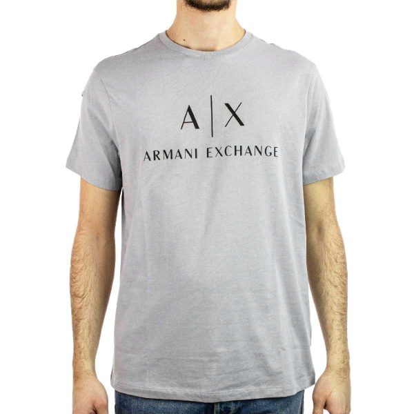 Armani Exchange Jersey T-Shirt 8NZTCJ-Z8H4Z-UA047 - hellgrau-schwarz Mode