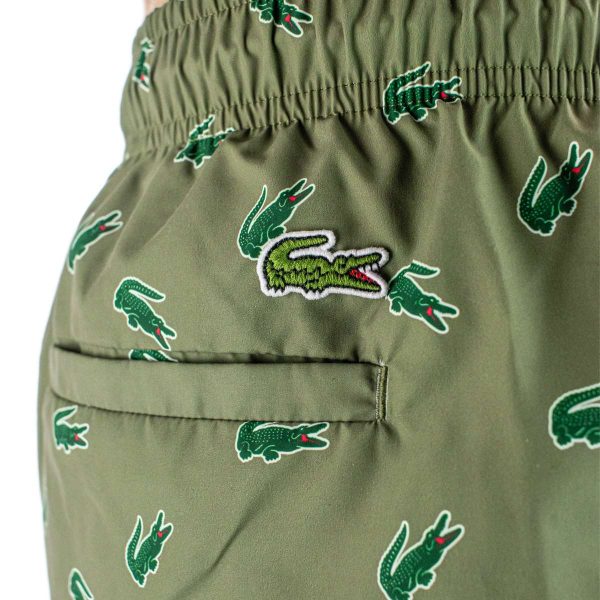 Lacoste Badeshort mit Krokodil Print MH7188-00-IC3 - grün Zu verkaufen – Bild 3
