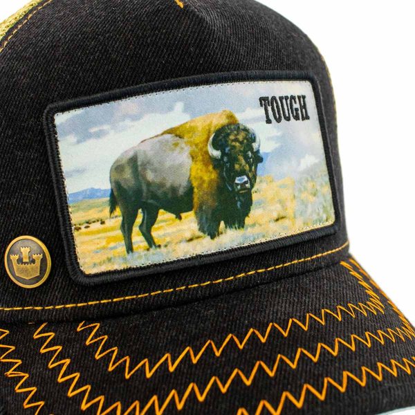 Goorin Bros. Model No. 70U9H Rodeo Trucker Cap G-101-1145-BLK - schwarz-beige Im Angebot – Bild 2