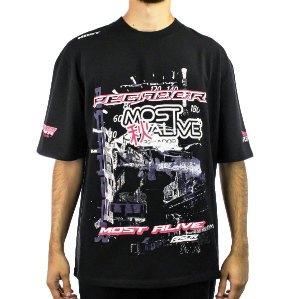 Pegador Saxon Oversized T-Shirt PGDR-3968-002 - schwarz gewaschen Zu verkaufen