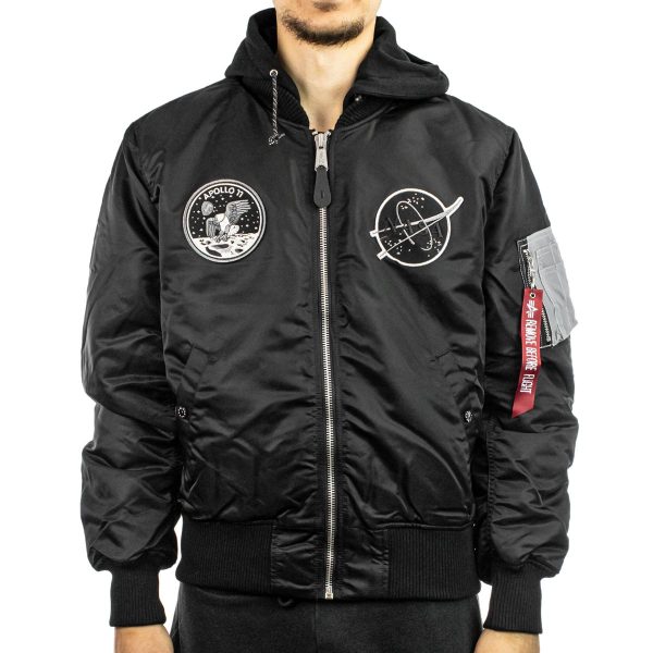 Alpha Industries Inc MA-1 VF Hood Dark Side Winter Jacke 108108-285 - schwarz-reflektierend Jetzt online